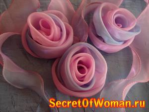 Розы из органзы